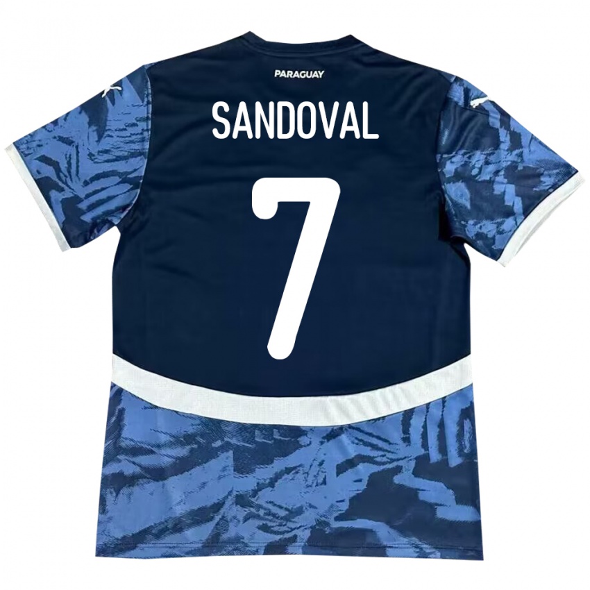 Hombre Camiseta Paraguay Fabiola Sandoval #7 Azul 2ª Equipación 24-26 La Camisa Chile