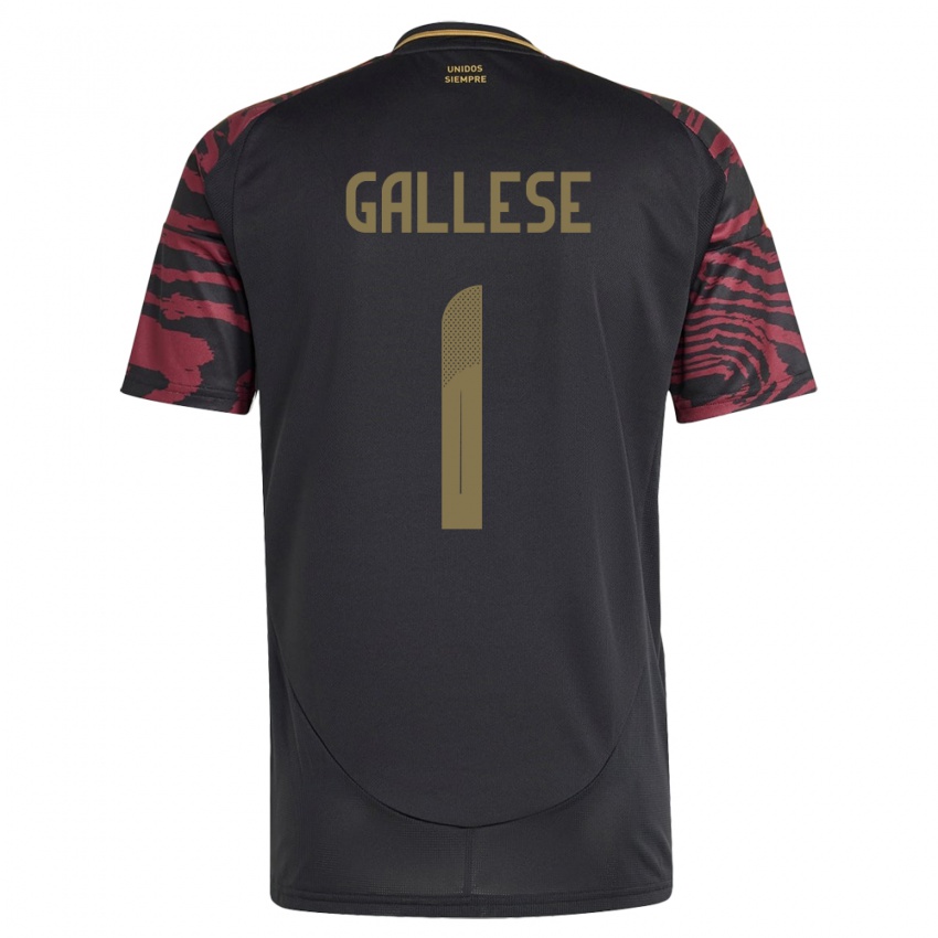 Hombre Camiseta Perú Pedro Gallese #1 Negro 2ª Equipación 24-26 La Camisa Chile