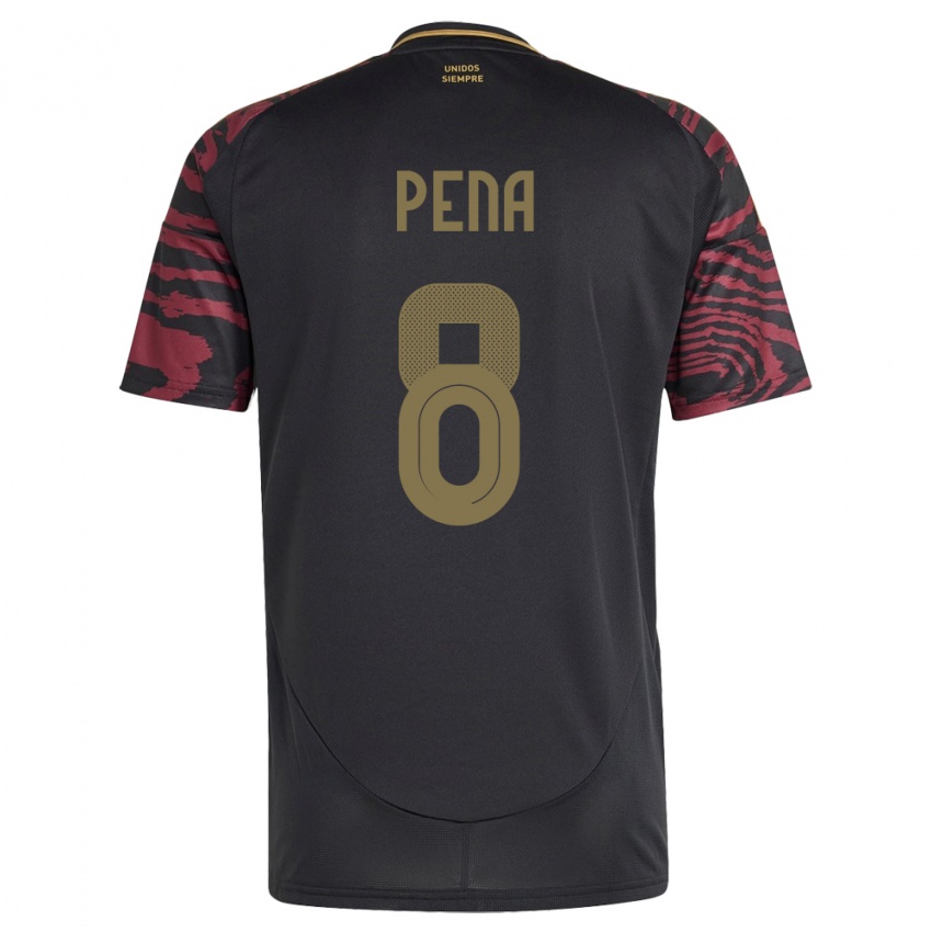 Hombre Camiseta Perú Sergio Peña #8 Negro 2ª Equipación 24-26 La Camisa Chile