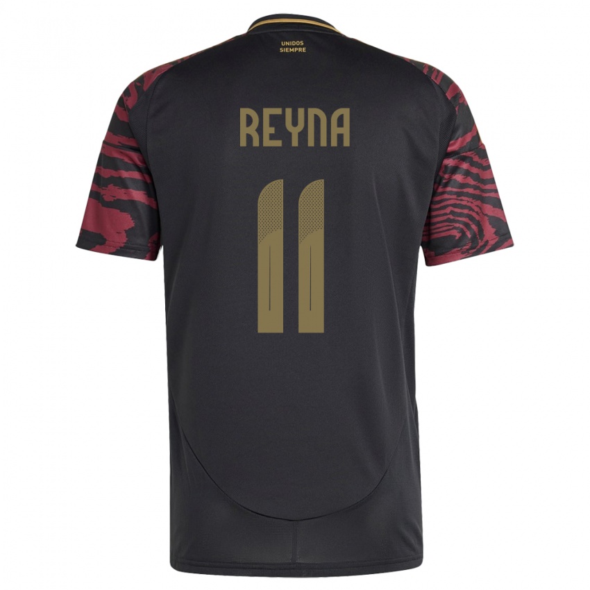 Hombre Camiseta Perú Bryan Reyna #11 Negro 2ª Equipación 24-26 La Camisa Chile