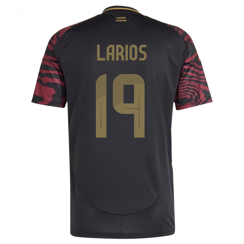 Hombre Camiseta Perú Guillermo Larios #19 Negro 2ª Equipación 24-26 La Camisa Chile