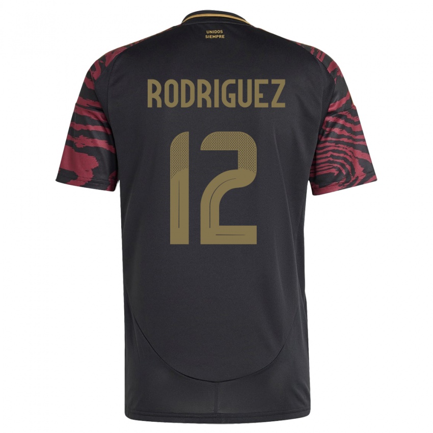 Hombre Camiseta Perú Jhefferson Rodríguez #12 Negro 2ª Equipación 24-26 La Camisa Chile