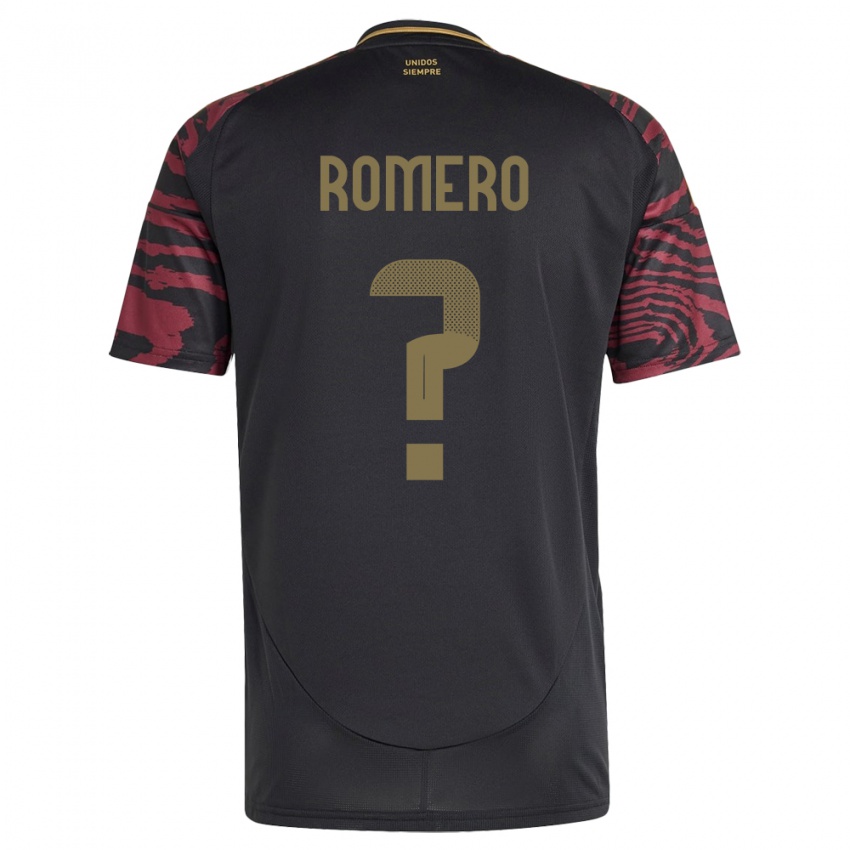 Hombre Camiseta Perú José Romero #0 Negro 2ª Equipación 24-26 La Camisa Chile