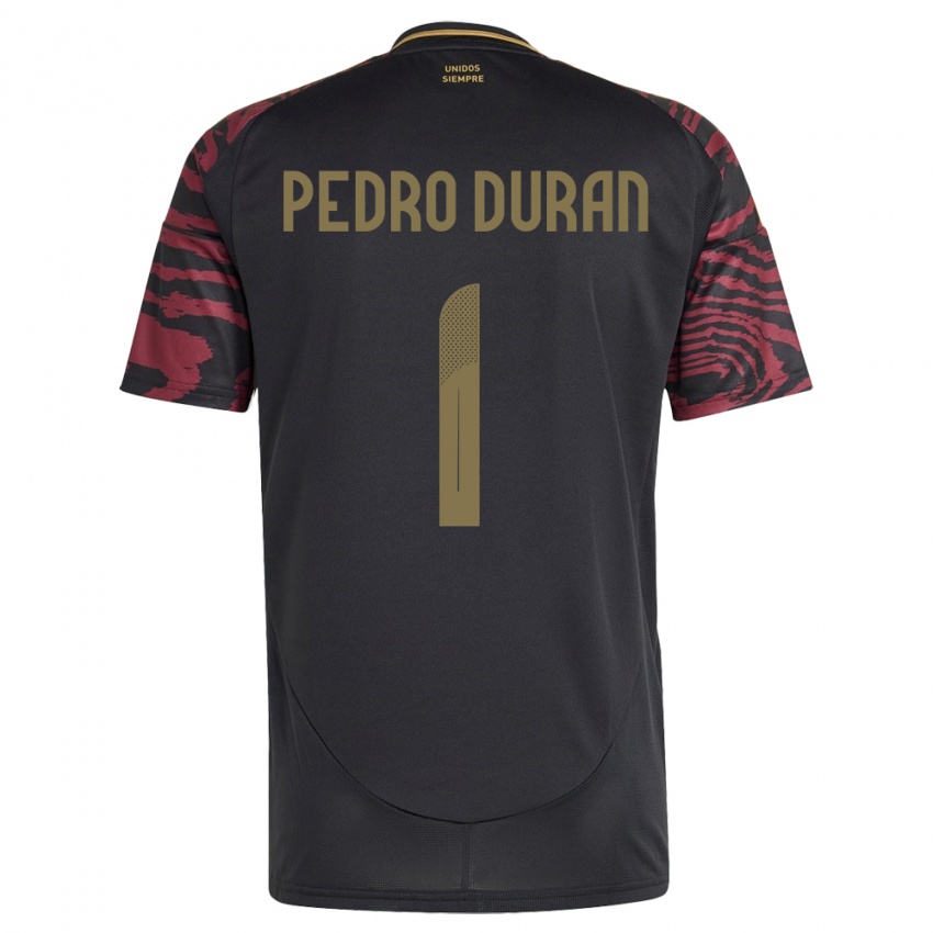 Hombre Camiseta Perú Juan Pedro Durán #1 Negro 2ª Equipación 24-26 La Camisa Chile