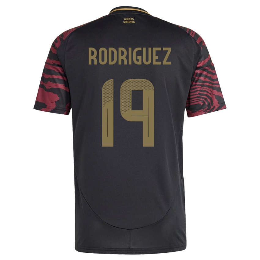 Hombre Camiseta Perú Mateo Rodríguez #19 Negro 2ª Equipación 24-26 La Camisa Chile