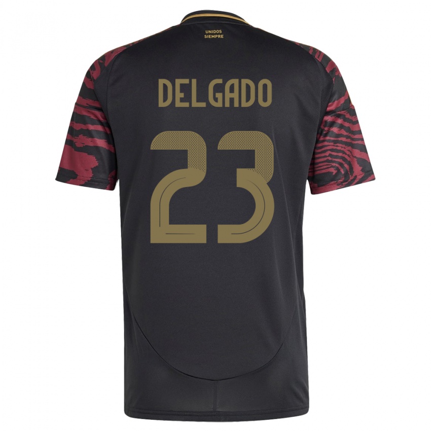 Hombre Camiseta Perú Valentino Delgado #23 Negro 2ª Equipación 24-26 La Camisa Chile