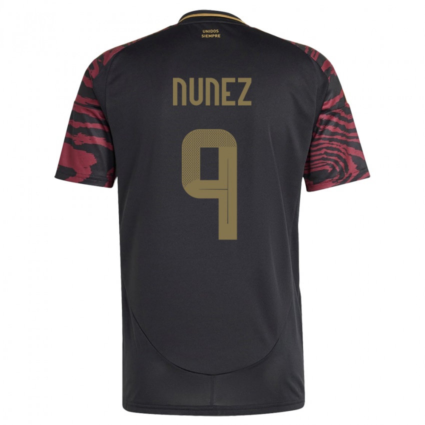 Hombre Camiseta Perú Pierina Núñez #9 Negro 2ª Equipación 24-26 La Camisa Chile