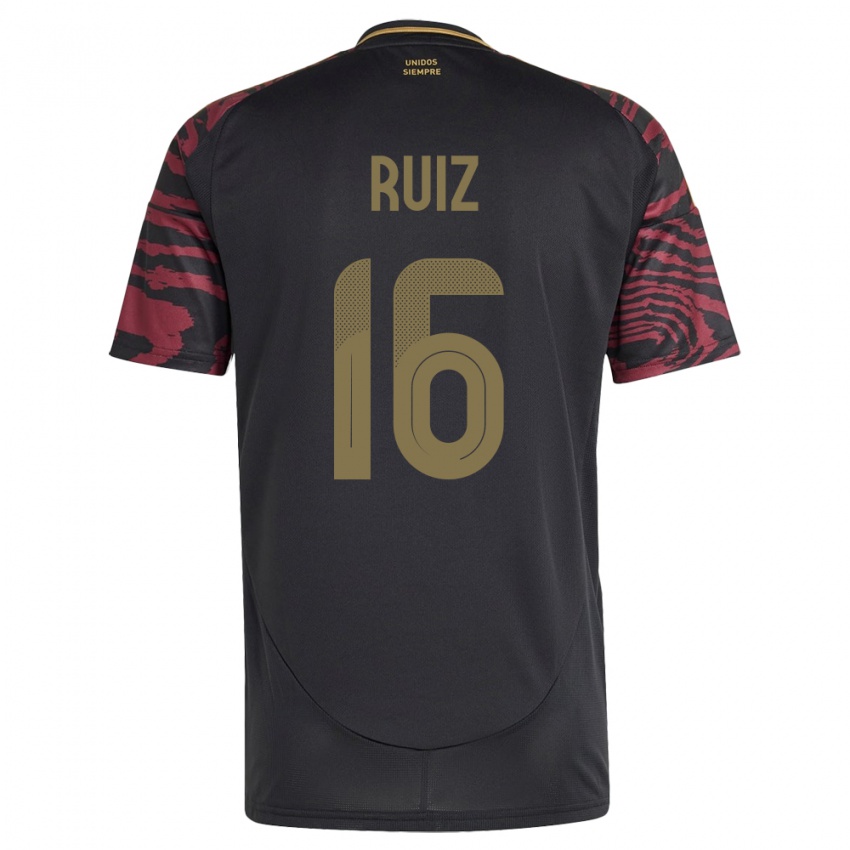 Hombre Camiseta Perú Birka Ruiz #16 Negro 2ª Equipación 24-26 La Camisa Chile