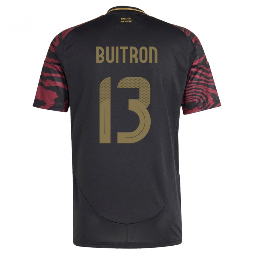 Hombre Camiseta Perú Alison Buitrón #13 Negro 2ª Equipación 24-26 La Camisa Chile