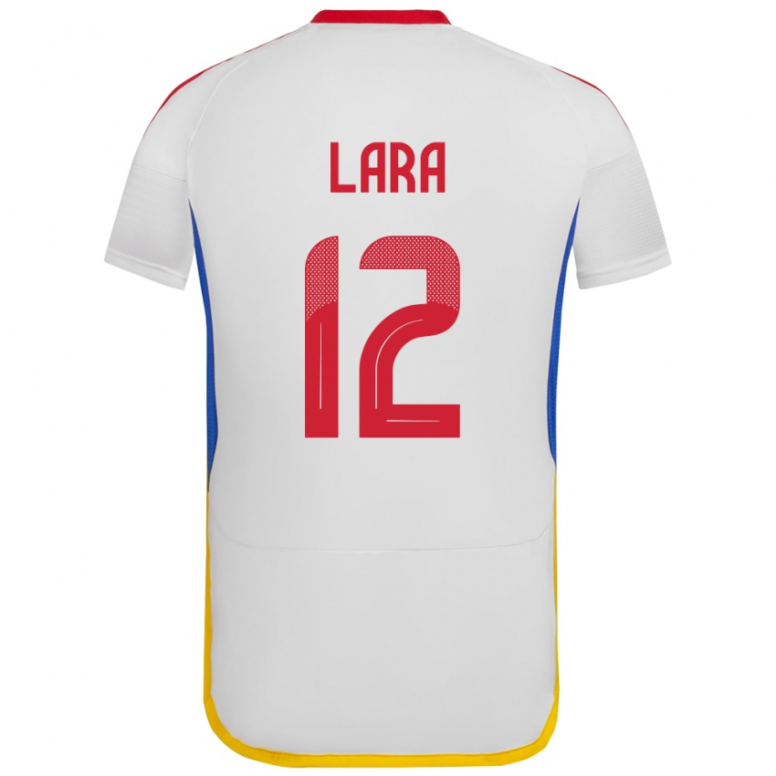 Hombre Camiseta Venezuela Jesús Lara #12 Blanco 2ª Equipación 24-26 La Camisa Chile