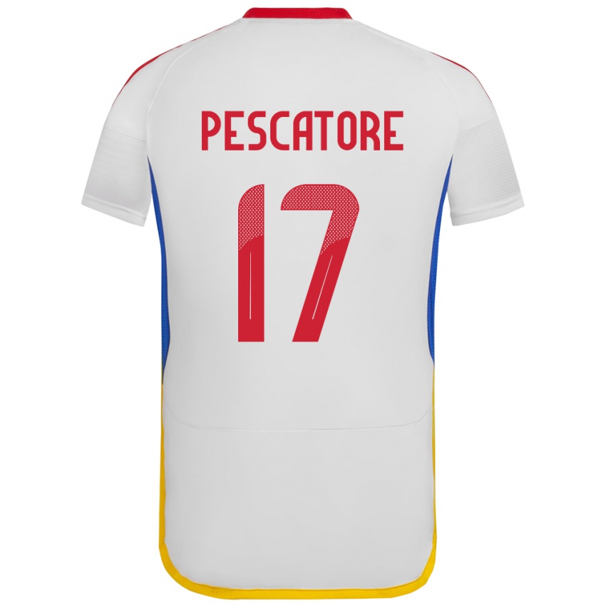 Hombre Camiseta Venezuela Camila Pescatore #17 Blanco 2ª Equipación 24-26 La Camisa Chile