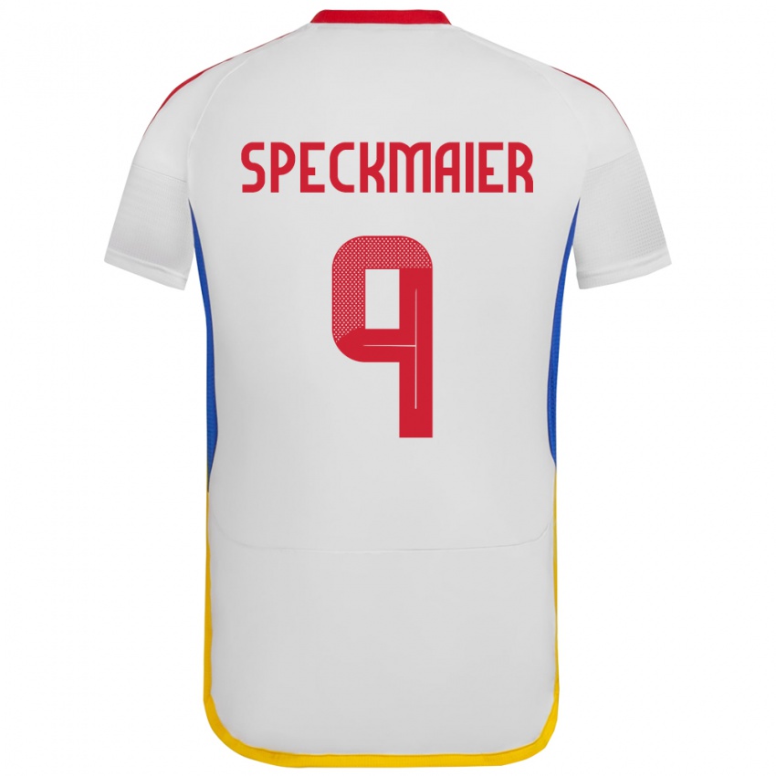 Hombre Camiseta Venezuela Mariana Speckmaier #9 Blanco 2ª Equipación 24-26 La Camisa Chile