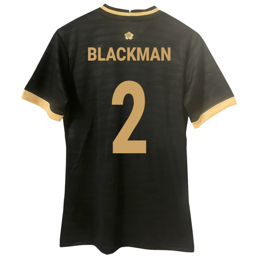 Hombre Camiseta Panamá César Blackman #2 Negro 2ª Equipación 24-26 La Camisa Chile