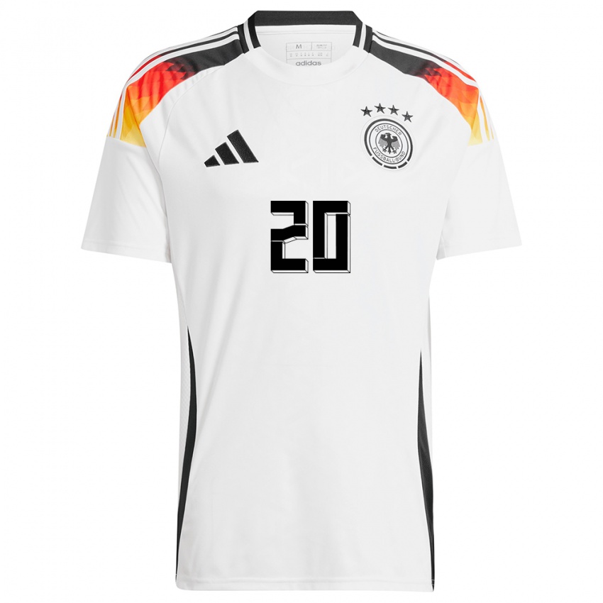 Mujer Camiseta Alemania Karim Adeyemi #20 Blanco 1ª Equipación 24-26 La Camisa Chile