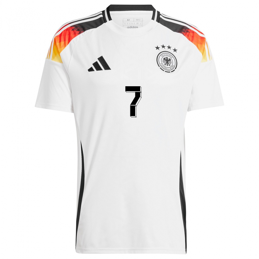 Mujer Camiseta Alemania Kai Havertz #7 Blanco 1ª Equipación 24-26 La Camisa Chile