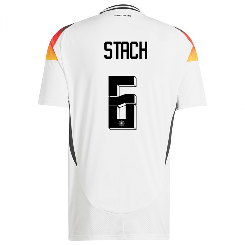 Mujer Camiseta Alemania Anton Stach #6 Blanco 1ª Equipación 24-26 La Camisa Chile