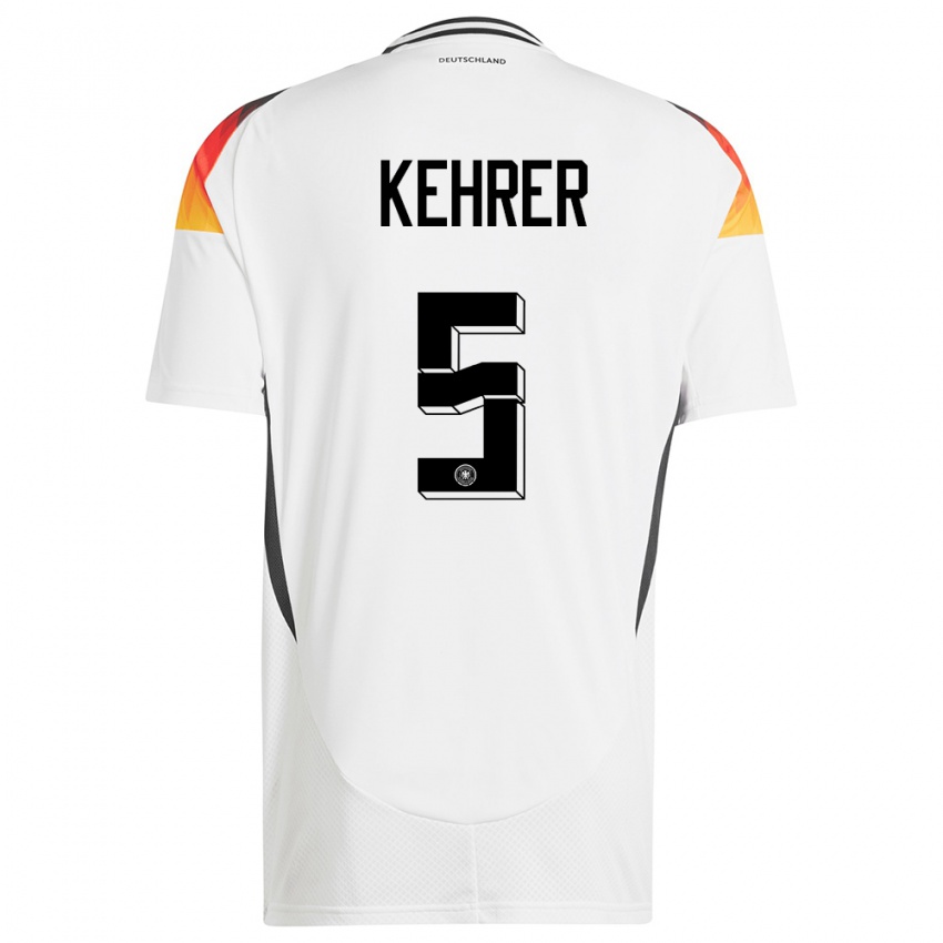 Mujer Camiseta Alemania Thilo Kehrer #5 Blanco 1ª Equipación 24-26 La Camisa Chile