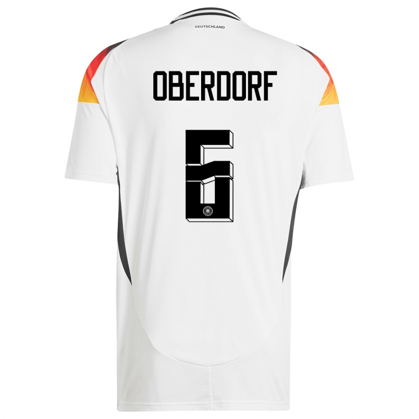 Mujer Camiseta Alemania Lena Oberdorf #6 Blanco 1ª Equipación 24-26 La Camisa Chile