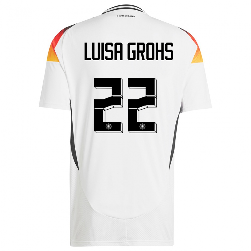 Mujer Camiseta Alemania Maria Luisa Grohs #22 Blanco 1ª Equipación 24-26 La Camisa Chile