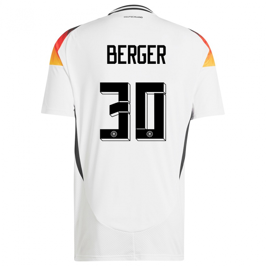 Mujer Camiseta Alemania Ann Katrin Berger #30 Blanco 1ª Equipación 24-26 La Camisa Chile