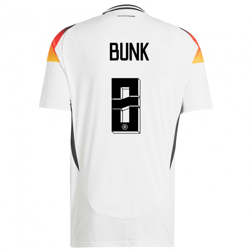 Mujer Camiseta Alemania Daniel Bunk #8 Blanco 1ª Equipación 24-26 La Camisa Chile