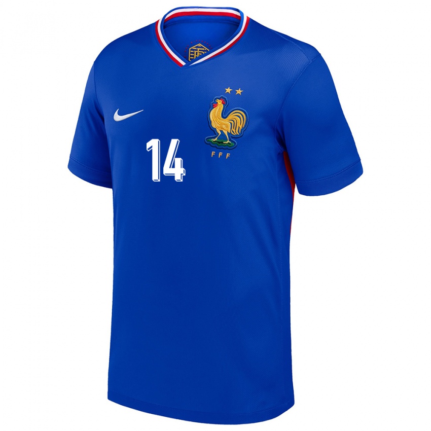 Mujer Camiseta Francia Matteo Guendouzi #14 Azul 1ª Equipación 24-26 La Camisa Chile