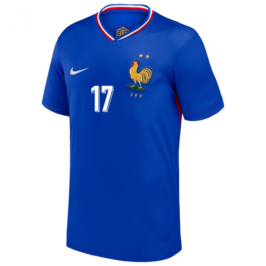 Mujer Camiseta Francia Jordan Veretout #17 Azul 1ª Equipación 24-26 La Camisa Chile