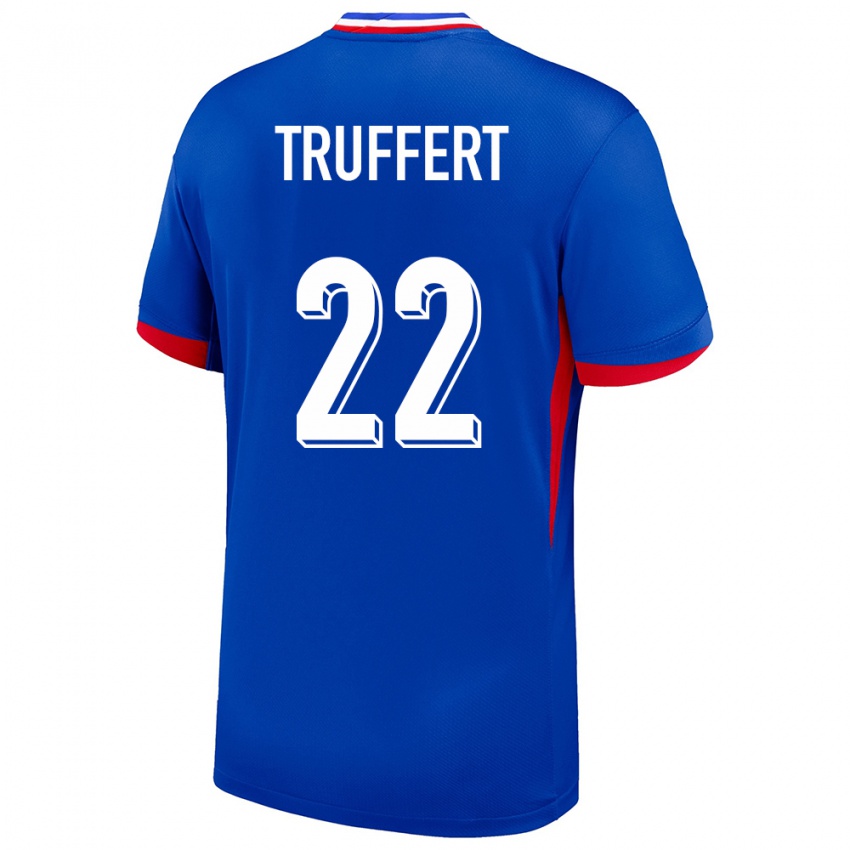 Mujer Camiseta Francia Adrien Truffert #22 Azul 1ª Equipación 24-26 La Camisa Chile