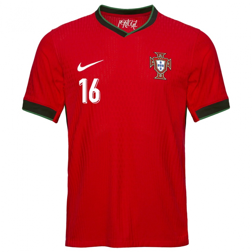 Mujer Camiseta Portugal Matheus Nunes #16 Rojo 1ª Equipación 24-26 La Camisa Chile