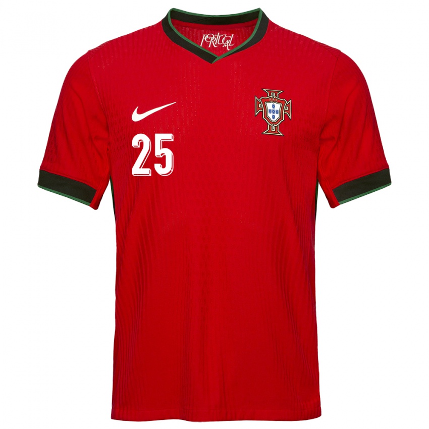 Mujer Camiseta Portugal Pedro Neto #25 Rojo 1ª Equipación 24-26 La Camisa Chile