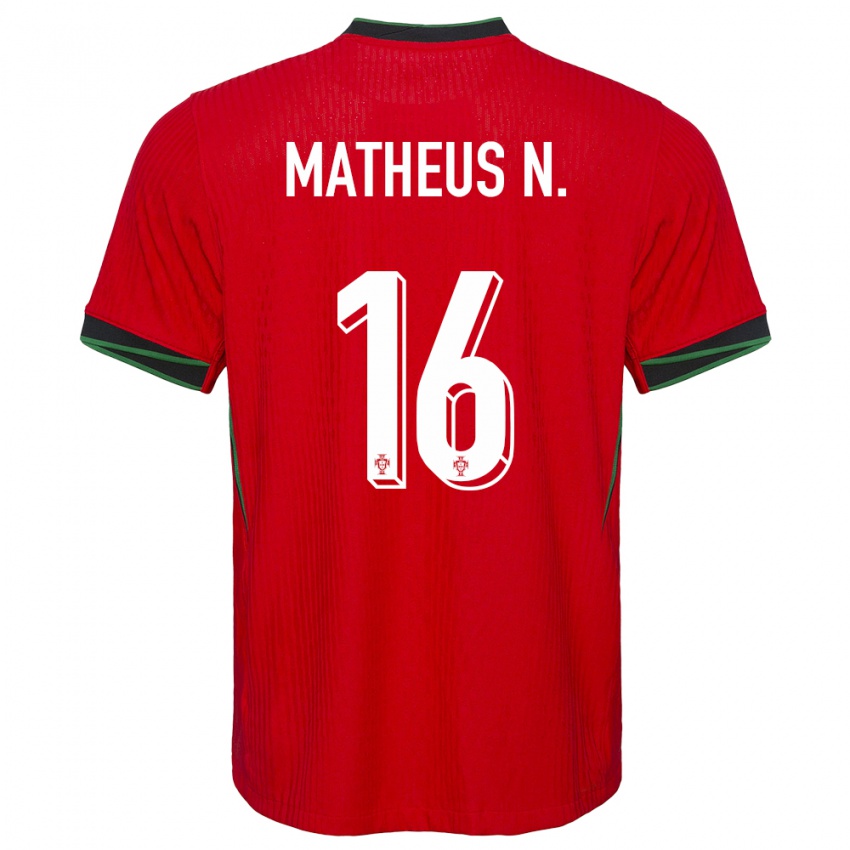 Mujer Camiseta Portugal Matheus Nunes #16 Rojo 1ª Equipación 24-26 La Camisa Chile
