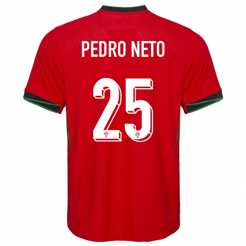 Mujer Camiseta Portugal Pedro Neto #25 Rojo 1ª Equipación 24-26 La Camisa Chile