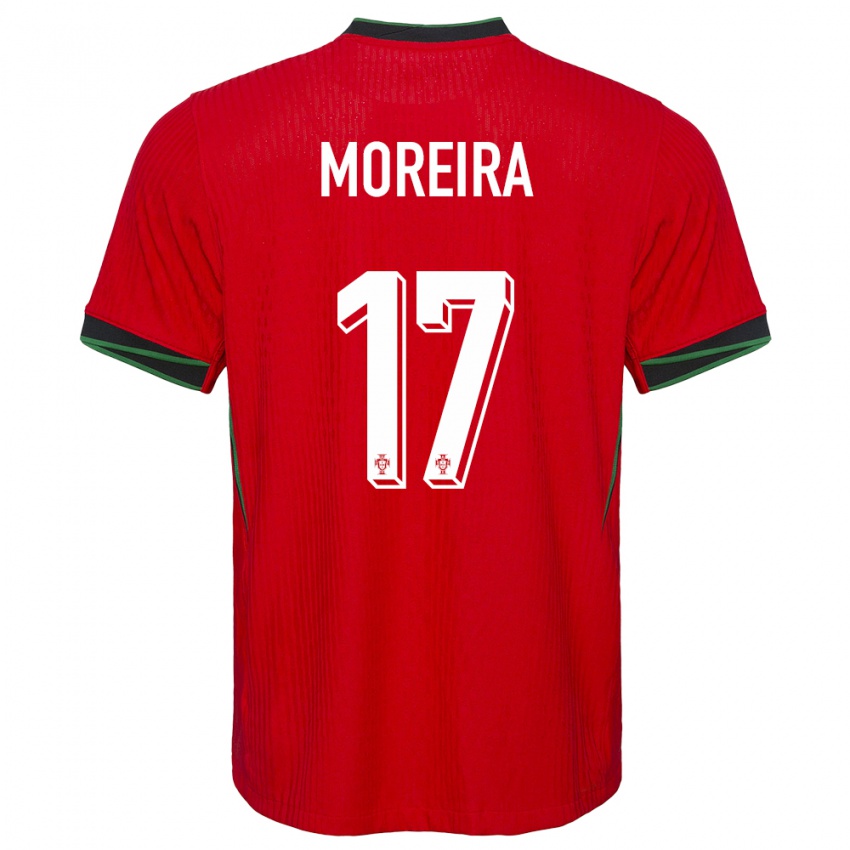 Mujer Camiseta Portugal Afonso Moreira #17 Rojo 1ª Equipación 24-26 La Camisa Chile