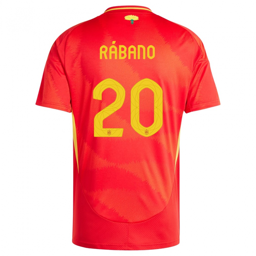 Mujer Camiseta España Nuria Rabano #20 Rojo 1ª Equipación 24-26 La Camisa Chile
