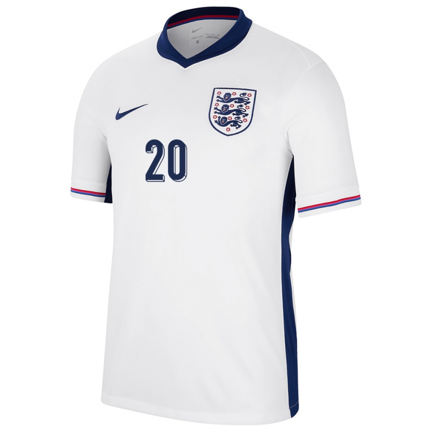 Mujer Camiseta Inglaterra Kian Pennant #20 Blanco 1ª Equipación 24-26 La Camisa Chile