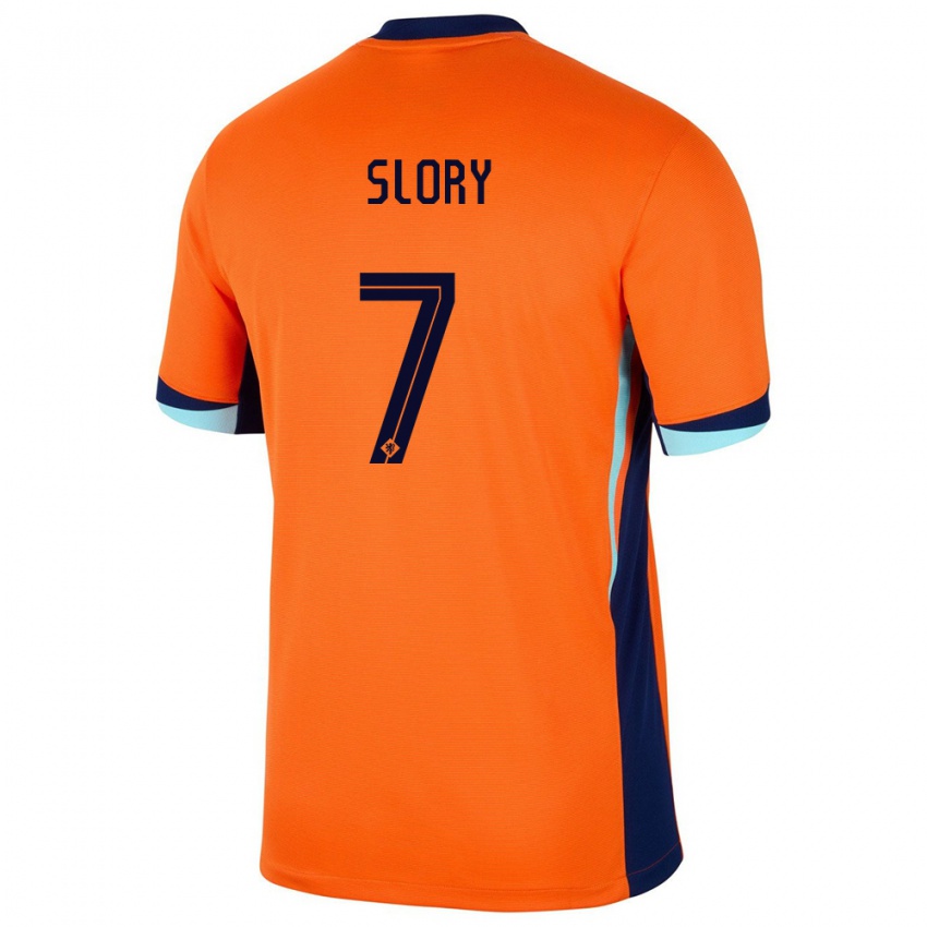 Mujer Camiseta Países Bajos Jaden Slory #7 Naranja 1ª Equipación 24-26 La Camisa Chile