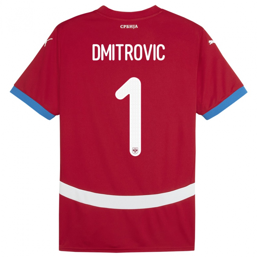 Mujer Camiseta Serbia Marko Dmitrovic #1 Rojo 1ª Equipación 24-26 La Camisa Chile
