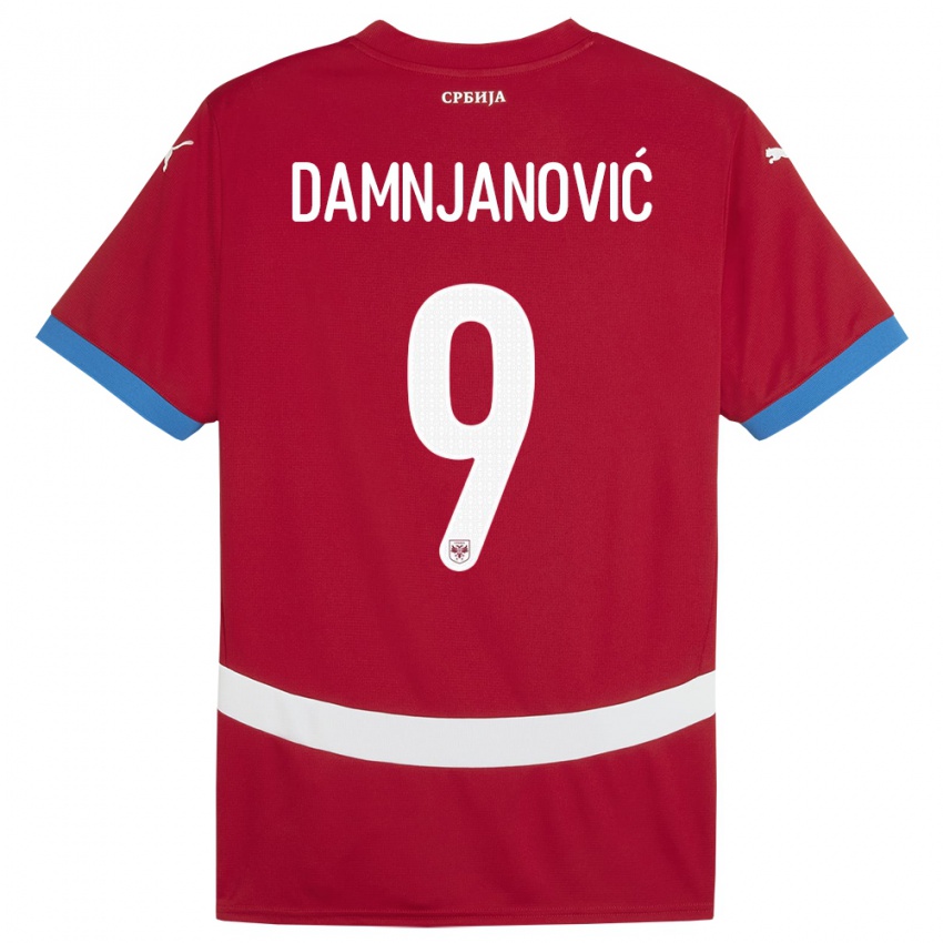 Mujer Camiseta Serbia Jovana Damnjanovic #9 Rojo 1ª Equipación 24-26 La Camisa Chile