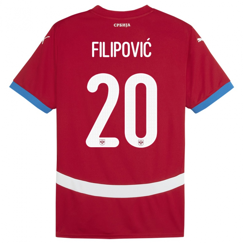 Mujer Camiseta Serbia Tijana Filipovic #20 Rojo 1ª Equipación 24-26 La Camisa Chile