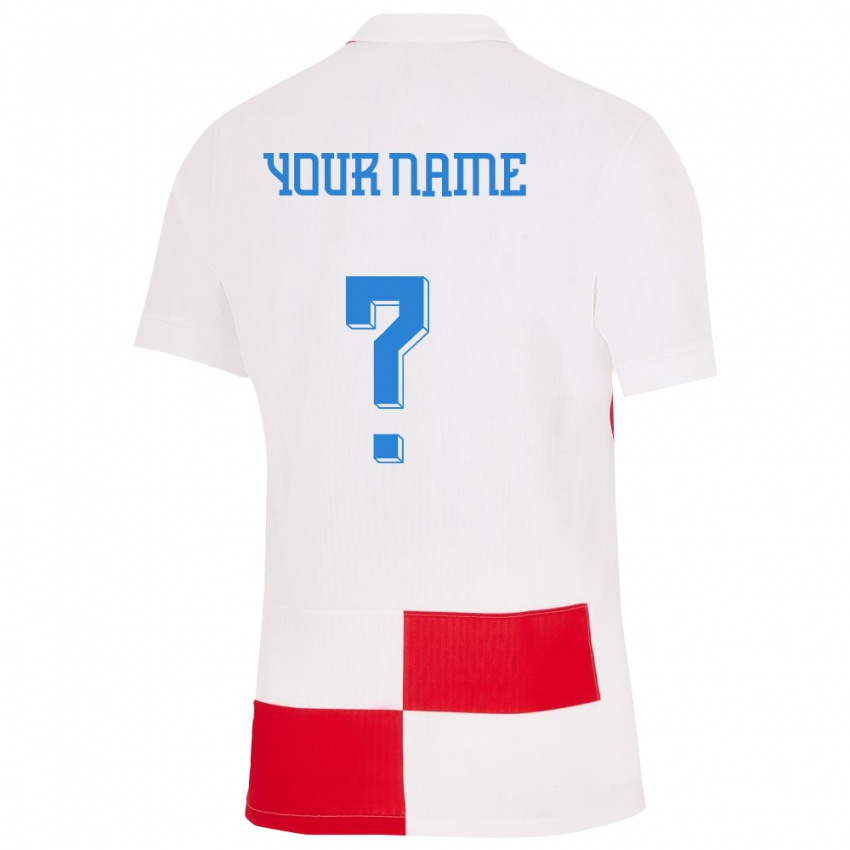 Mujer Camiseta Croacia Su Nombre #0 Blanco Rojo 1ª Equipación 24-26 La Camisa Chile
