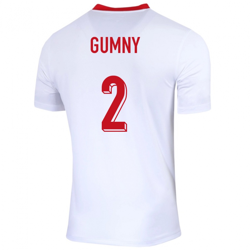 Mujer Camiseta Polonia Robert Gumny #2 Blanco 1ª Equipación 24-26 La Camisa Chile