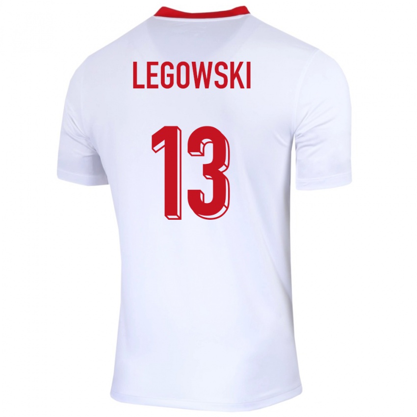 Mujer Camiseta Polonia Mateusz Legowski #13 Blanco 1ª Equipación 24-26 La Camisa Chile