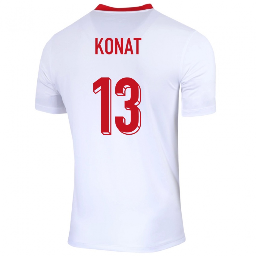 Mujer Camiseta Polonia Katarzyna Konat #13 Blanco 1ª Equipación 24-26 La Camisa Chile