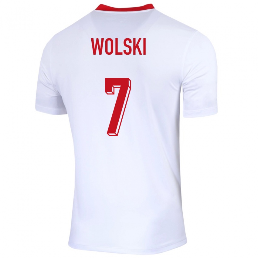 Mujer Camiseta Polonia Filip Wolski #7 Blanco 1ª Equipación 24-26 La Camisa Chile