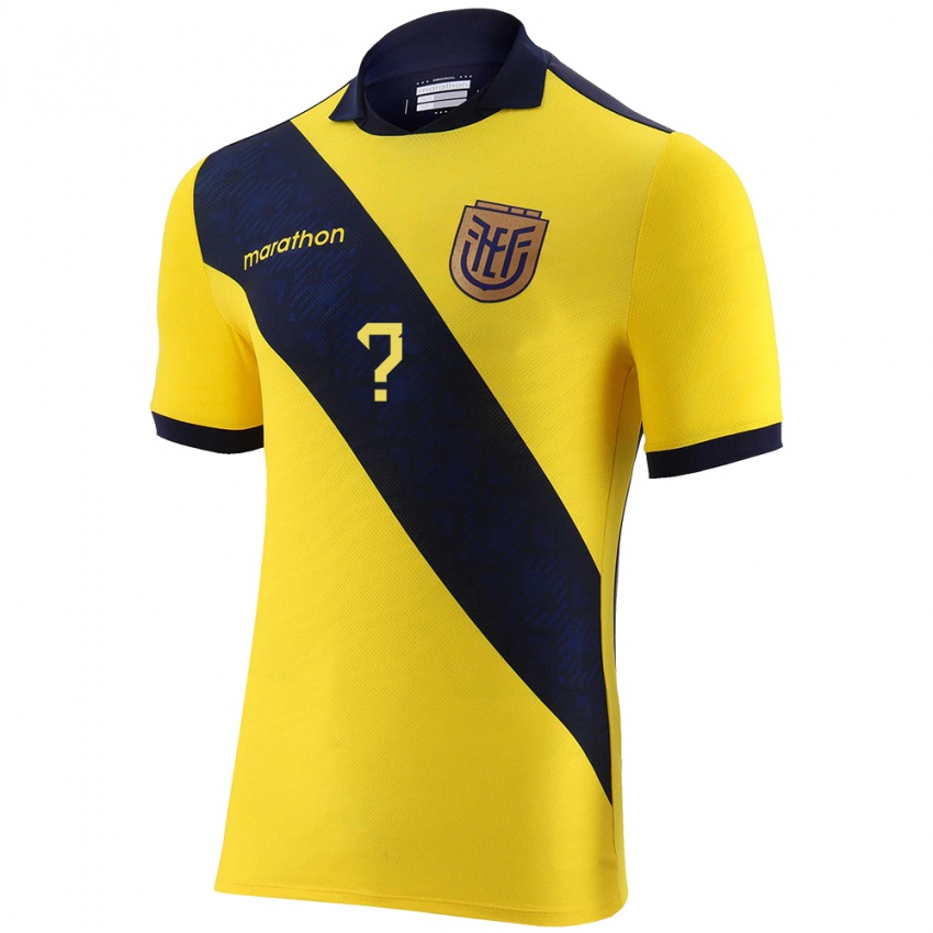 Mujer Camiseta Ecuador Su Nombre #0 Amarillo 1ª Equipación 24-26 La Camisa Chile