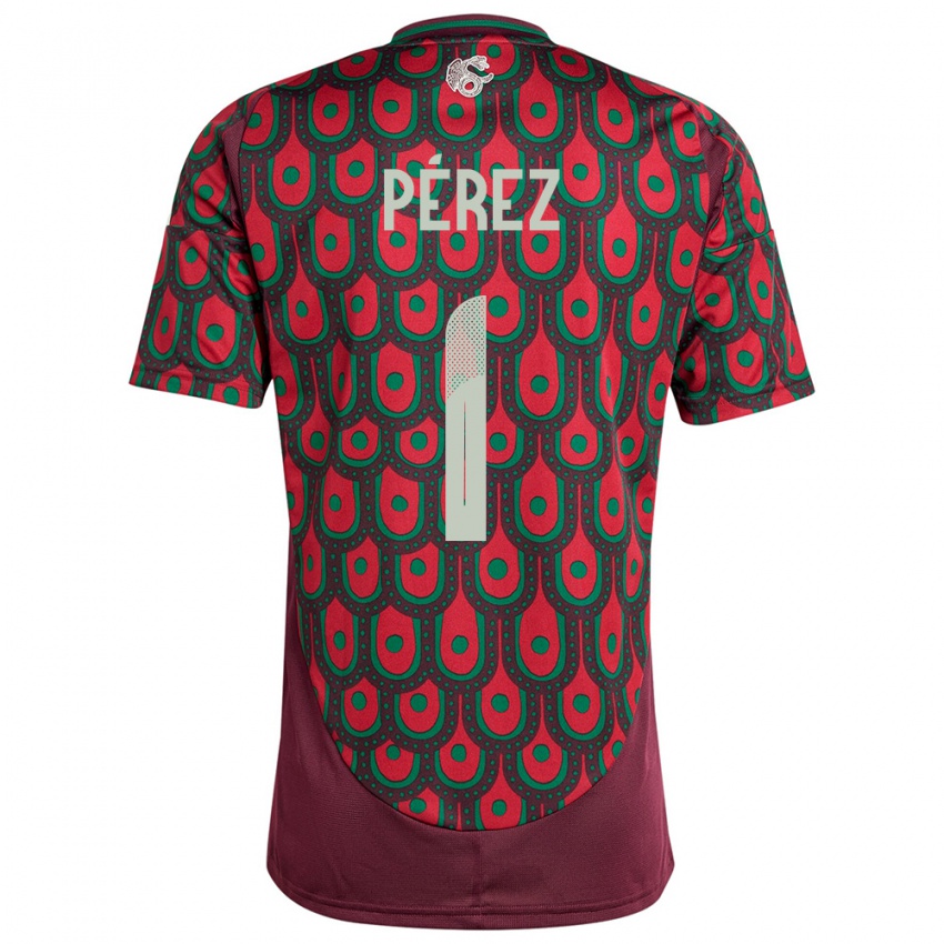 Mujer Camiseta México Emiliano Perez #1 Granate 1ª Equipación 24-26 La Camisa Chile