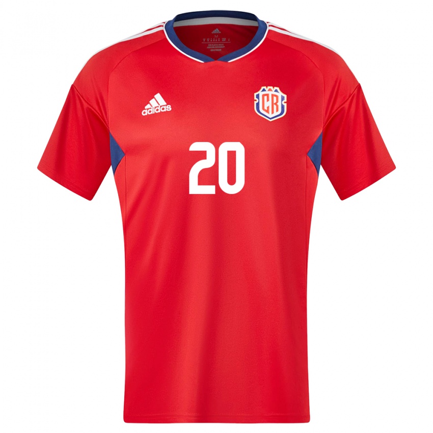 Mujer Camiseta Costa Rica Enyel Escoe #20 Rojo 1ª Equipación 24-26 La Camisa Chile