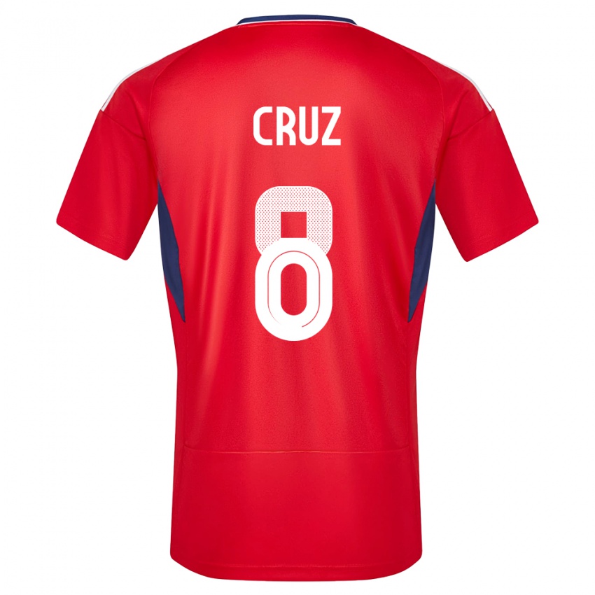 Mujer Camiseta Costa Rica Daniela Cruz #8 Rojo 1ª Equipación 24-26 La Camisa Chile