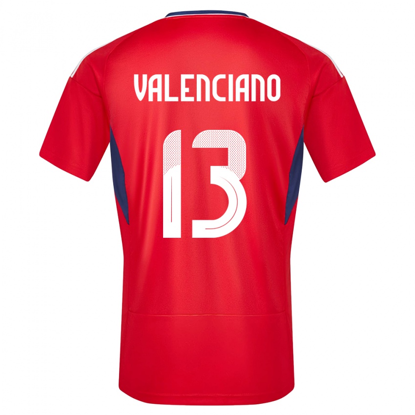 Mujer Camiseta Costa Rica Emilie Valenciano #13 Rojo 1ª Equipación 24-26 La Camisa Chile