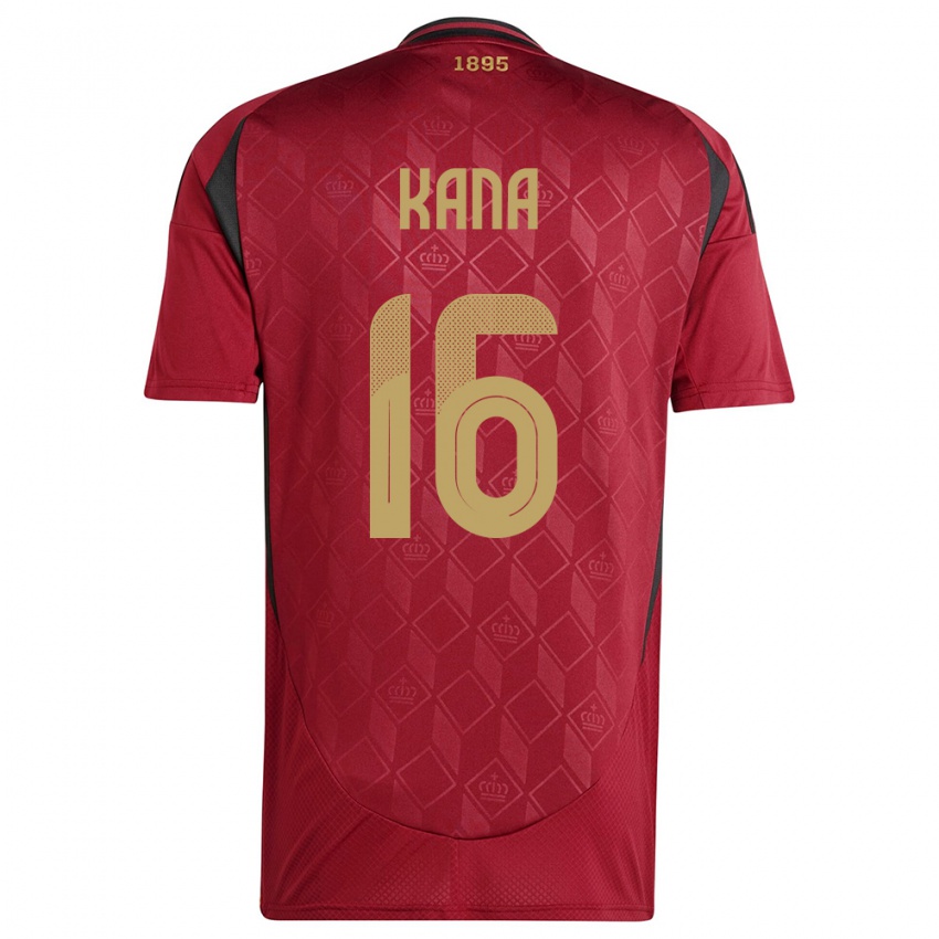 Mujer Camiseta Bélgica Marco Kana #16 Borgoña 1ª Equipación 24-26 La Camisa Chile
